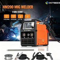 HITBOX HIM200 4-in-1 Multi-process Welder Synergic MMA Flux MIG Lift TIG Spool Gun Portable Semi-Automatic Welding Tool for DIY Workshop