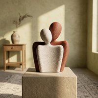 2Pcs Abstract Couple Sculpture Hugging Figurines Modern Nordic Matte Statue Boho Home Decor Romantic Wedding Gift Desk Ornament