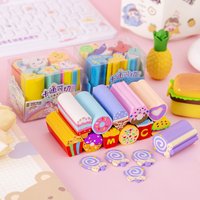 6-teiliges Set mit Mini-Radiergummi-Set, Cartoon-Motiv, niedliches Einhorn, Gummi, Neuheit, Schreibwaren
