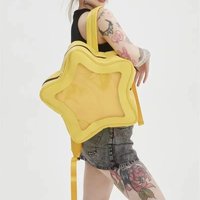 JIAERDI Japanese Transparent Star Backpack Women New Harajuku Yellow Ita Bags Ladies Lolita Cute Kawaii Mini Backpack Aesthetic
