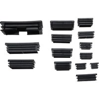 10Pcs Plastic Black Chair Feet Tube Cap Furniture Non-slip Foot Protective Pad Steel Rectangular Tube Plug Dust-Proof Foot Cover