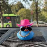 1PC Cute Blue Yellow Duck with Pink Hat Bicycle Decoration, Car Decoration, Novice Driver Gift, Festival Gift
