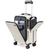 Front-opening Carry on Suitcase multiple function Laptop Boarding Case with USB Charging Trolley Case 20 Inch A Travel Luggage