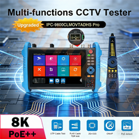 Upgraded 8K IP Camera Tester CCTV Tester 7 inch Touchscreen 8MP TVI CVI AHD SDI CVBS Test SFP 90W PoE Power RJ45 Cable Tester