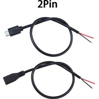 2Pin 4Pin Micro USB Male / Female to Open Wire 2 Core 4 Core Power Data Charging Wire Connector Cable
