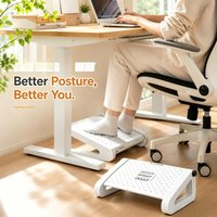White Triangle Adjustable Ergonomic Foot Rest, Under Desk Anti-Cross Leg Stool, Comfortable Foot Pad for Office, Home & Kids