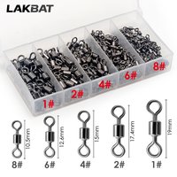 100PCS Stainless Steel Fishing Swivel Bearing Rolling Connector Saltwater Freshwater Rotate Tackle Box Lure Line Fishing Tools