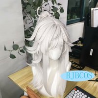 Custom Styled Jing Yuan Cosplay Wig Honkai Star Rail Silver White Wig 50cm Game Cosplay Wigs Heat Resistant Synthetic Wigs