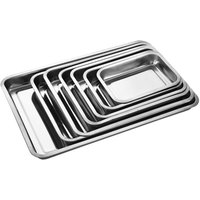 New Stainless Steel Tea Tray Rectangle Japanese Style Serving Plate Barbecue Plate Home Office