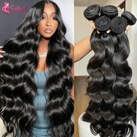 Mèches de cheveux humains 15A Body Water Wave, 10-30 pouces, cheveux brésiliens Remy non traités, double trame, mèches de cheveux bruts, extensions tissées.