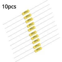 10pcs Long Yellow Lead Axial Polyester Film Capacitor 0.022uF 630V For Vintage Radio 223J Electric Tube Amplifier