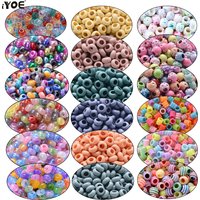 iYOE Multicolor Big Hole Beads Round Acrylic Crystal Flat Spacer Loose Beads For DIY Bracelet Necklace Jewelry Accessories
