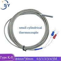 Sonde thermocouple de type K/E 4x30, sonde haute température, capteur de température à résistance thermique, fil de blindage 0-800 ℃ Acier inoxydable 304