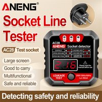 Socket Detector US/EU Plug Voltage Leakage Tripping Testing ANENG AC28 Polarity Phase Check Meter Electroscope Detector Tools