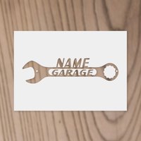 1PC A4 (11.7×8.3inch) Garage Wrench Lettering Stencil, DIY Custom Name Template for Wall Art, Wood, Crafts, Sign Making