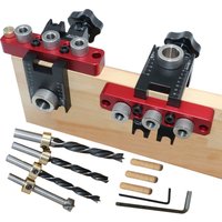 Gabarit de chevilles universel 3 en 1 pour le travail du bois, gabarit de came de cheville, Guide de perçage de trous en bois, localisateur, Kit de gabarit de trous de poche réglables