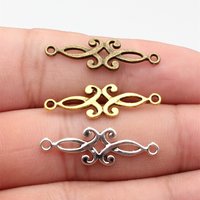 WYSIWYG 20pcs 29x9mm Trendy Pendant 3 Colors Connector Charms For Jewelry Making DIY Jewelry Findings