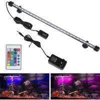 Lampe SubSN LED étanche pour aquarium, éclairage décoratif avec télécommande, barre lumineuse précieuse pour poisson, prise UE, RVB 5050, 28cm, 48cm