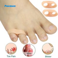Pexmen 2/4Pcs Toe Separators Two Holes Gel Pinky Toe Corrector Little Toe Spacer for Overlapping Toe Corns Calluses and Blisters