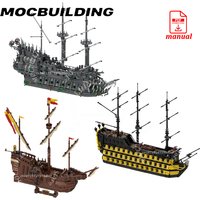 Flying Dutchman Medieval Carrack Boat Building Block Ship Sailboat Model DIY Brick Display Construction Toy Gift