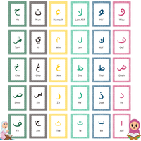 30pcs Arabic Alphabet Flashcards Cards for Beginners/Islamic Education Learning Card Making Kit, Religious Gift