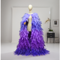 Colorful Layered Volume Organza fluffy cloak Stage Performance Costumes Women cape Outerwear Coat Cross dressing Queen Cloak