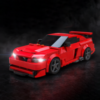 341-piece MOC City Car Series Classic Red Sedan Sports Car Model DIY Building Block Toy - Holiday and Birthday Gift