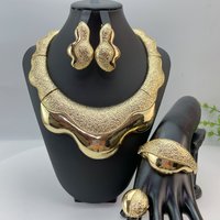 Italian Style Big Bold Necklace Luxury Quality African Bride Jewelry Set For Women Party Gifts FHK29123