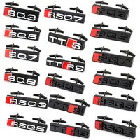ABS Car Styling Front Grille Emblem Badge for Audi SQ3 SQ5 SQ7 SQ8 RSQ3 RSQ5 RSQ7 TTS TTRS Black Logo Auto Retrofit Accessories
