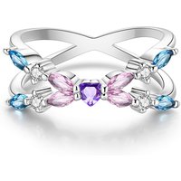 Original 925 Sterling Silver Colorful Simple Ring For Women Girls Jewelry Birthday Anniversary Gifts