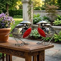 Creativity Handmade Robin Metal Art Sculpture Mockingbird Metal Robin Desktop Small Ornament Robin Ornament Robin Statue