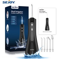 Sejoy Elektrischer Wasserflosser Munddusche Wiederaufladbar Tragbar Dental 5 Modi Wassertank Zähne 300ML Wasserdichter Reiniger