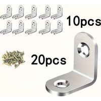 10pcs Thickened Stainless Steel Angle Code Laminate Laminate Connector L-shaped Right-angle Bracket 90 Degrees