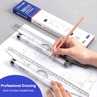 Plastic Ruler Drawing Roller Ruler Parallel 30cm Multi-functional Drawing Design Used for Measurement Drafting Schools Offices