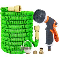 25/125 Foot Garden Water Pipe With Expandable 1/2 Connector High-Pressure Water Gun, Eight Functions, Used For Garden Watering