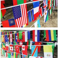 Xvggdg 48pcs 2026 football Flag 14x21cm/ 20x28cm Small Flag Hanging Flag NEW Countries Flag for Bar