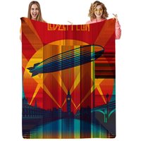 Throw High-Density Short Plush Blanket For Sofa Nap Air-Conditioned Room Soft Skin-Friendly Band Led Zeppelin