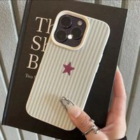 Blue Striped Star Lichee Pattern Phone Case For iPhone 11 12 13 14 15 16 17 Pro Max XS X XR 16 Plus 16E Shockproof Bumper Cover