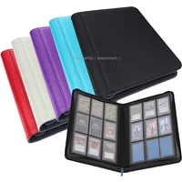9 Pocket PU Leather Toploader Binder Holds 252 Toploaders 3" X 4" Rigid Card Holder Double Sided Pockets for Pokemon TCG Cards