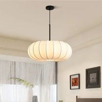 Japońska lampa wisząca, biały jedwabny abażur, ręcznie robiona, styl wabi sabi, oświetlenie do jadalni, sklepów, gabinetu, retro sypialni, biała lampa lampion.