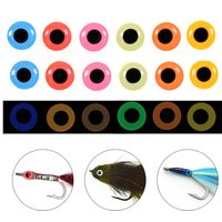 100PCS 3mm - 12mm Luminous 3D Epoxy Fish Eyes for Tying Streamer Flies Saltwater Flies Fishing Lures Jig Bait Making Material