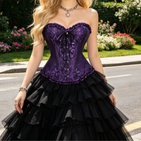 Women's Fashionable Court-Style Dress with Back-Buckle Detail Slimming Waist Plunging Neckline Black And Purple Tight Fit