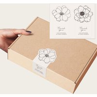 50pcs/pack of Irregular Flower Rectangular Stickers for Small Business Gift Box Sealing Stickers Adhesive Packaging Stickers