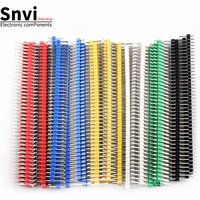 10PCS 40Pin 2.54mm Single Row Male Header Breakable PCB Pin Strip Connector for Arduino DIY Black White Red Blue Green Yellow