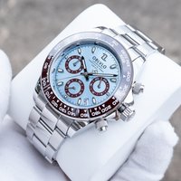 OBLVLO Men's Multifunctional Waterproof Quartz Watch Elegant Shell Pattern with Three Sub Dials Date Display for Gentlemen RX-DY