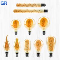 Vintage LED Spiral Filament Bulb C35 A60 T45 ST64 G80 G95 G125 Retro Lamp 4W 2200K 220V Dimmable Decorative Glass Edison Bulbs