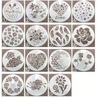 15PC/set Round Lace Cake Stencils Template Cake Decorating Tools DIY Baking Bread Pastry Sugar Sieve Mold Fondant Cake Template