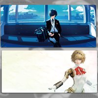 1Pcs Persona 3 Protagonist & Aigis Anime Print Large Stitched Edge Non-Slip Gaming Desk Mat Mouse Pad