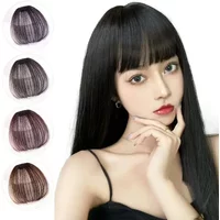 Synthetic Air Bangs Hair Clip-In Extension Heat Resistant Invisible Hairpiece Women Natural Black Bangs Hair Clip Hair Extension
