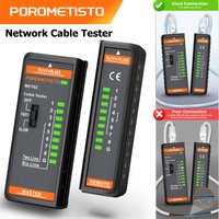 POROMETISTO MCT02 RJ45 RJ11 Network Cable Tester 8P/6P/4P/2P Shielded Cable Tester Telephone Line LAN Network Wire Detector
